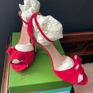 BRAND NEW NEVER WORN KATE SPADE Ismay Heels Red Suede